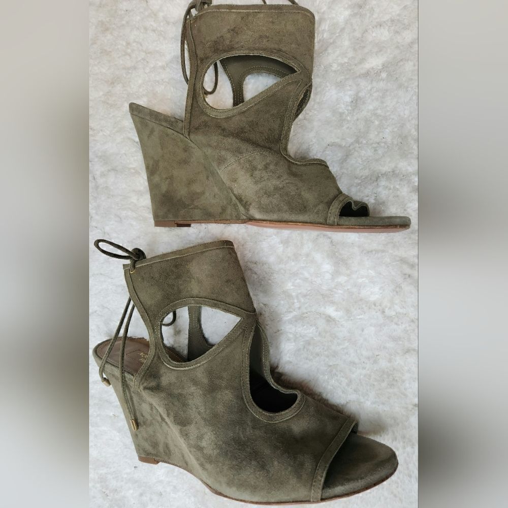 Aquazzura sexy thing suede wedges size 40(USA 9)